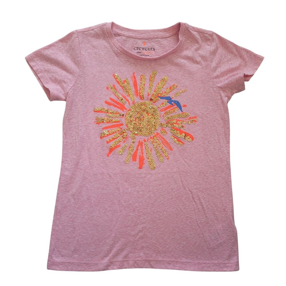 Crewcuts Pink Sequin Sun Tee